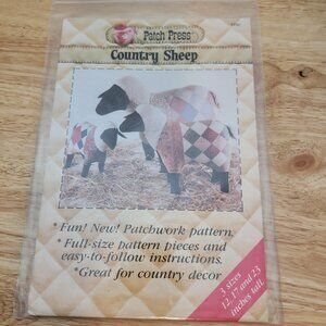 COUNTRY SHEEP Sewing Pattern Patchwork Quilt Plush by Patch Press 12" 17" & 23"